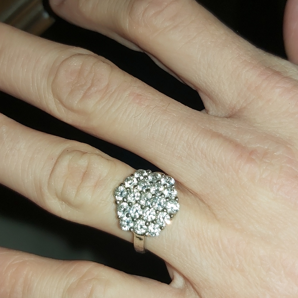 Sterling cz cluster ring